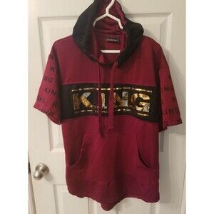 1738 Dynasty King Short Sleeve Maroon Hoodie Size XL